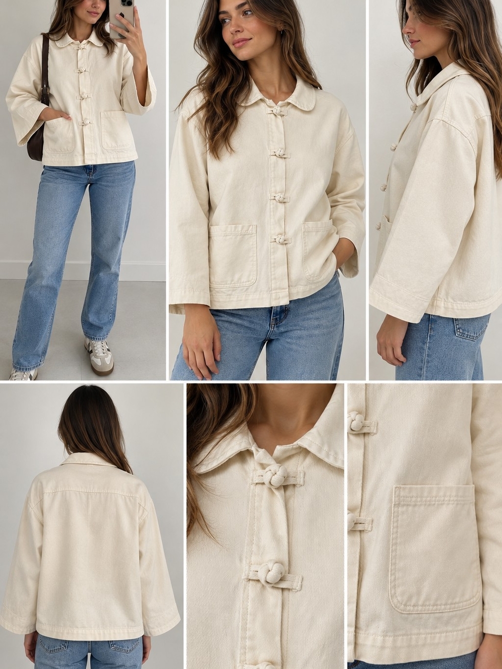 Hartloom Cream Cotton Jacket — Size S